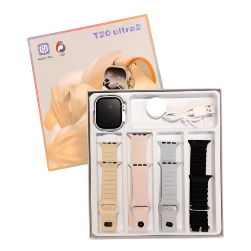 Reloj Smart T20 Ultra2 Con 4 Mallas