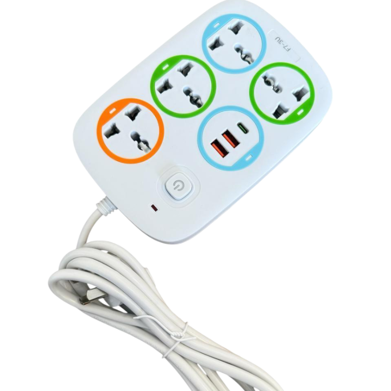 Zapatilla 4 Tomas Universales +2usb + 1 Tipo C | Modelo F7-3u