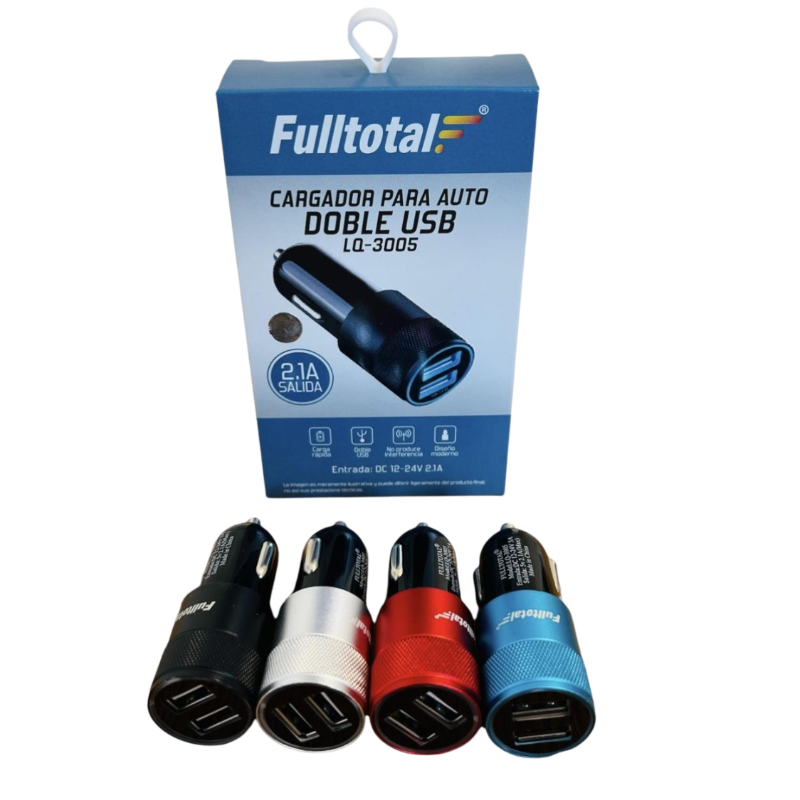 Cargador Para Auto Doble Usb Fulltotal