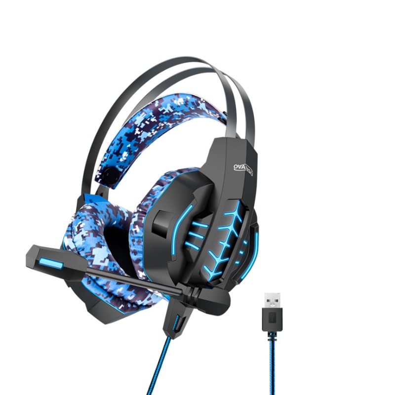 Auricular Gaming Camuflado 7.1 Usb Con Software, Micrófono Y Leds Nisuta  Osaugz780