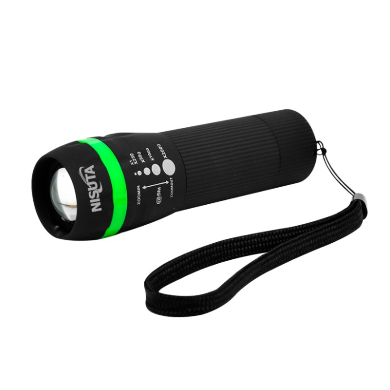 Linterna De Led Con Zoom A Pilas Aaa Nisuta