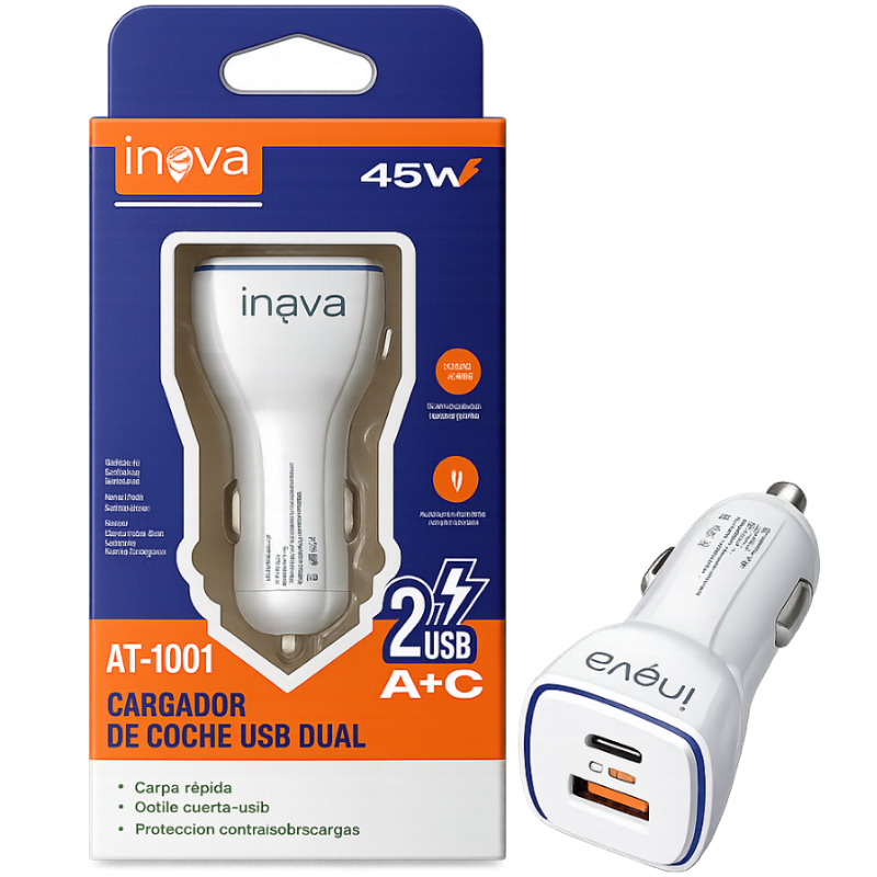 Cargador Para Auto 45w At-1001 Inova